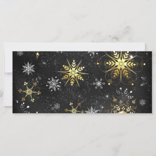 Julafton Golden Snöflingor på svart bakgrund