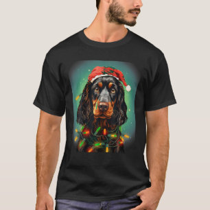 Julafton Gordon Setter Hund Tangled jul Ljus T Shirt