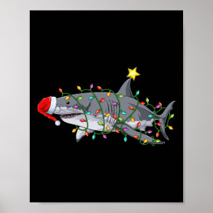 Julafton Graphic jul Shark Roligt Shark jul Poster