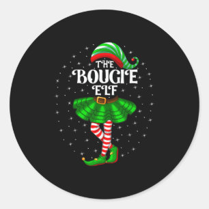 Julafton Group Matching Women Girls the Bougie Elf Runt Klistermärke