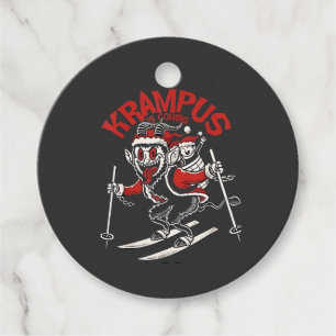 Julafton Gruss Vom Krampus jul Djävulen Gåvor Etiketter