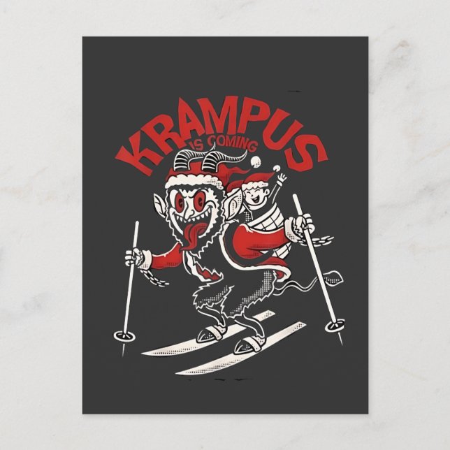 Julafton Gruss Vom Krampus jul Djävulen Meddelande Vykort (Framsida)