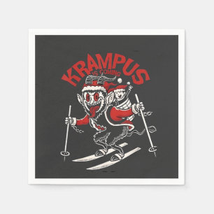 Julafton Gruss Vom Krampus jul Djävulen Pappersservett