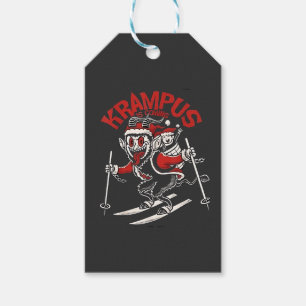 Julafton Gruss Vom Krampus jul Djävulen Presentetikett