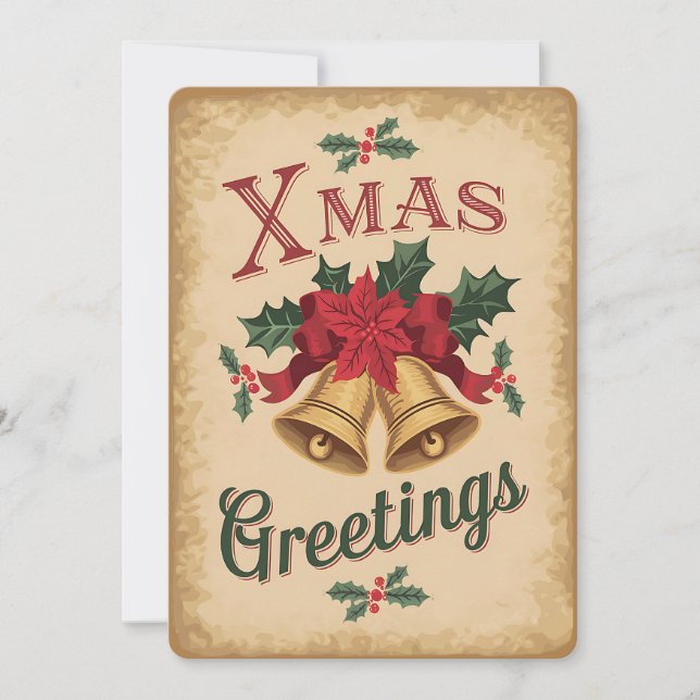 Julafton Hälsning Helgdag Card Julkort (Framsida)