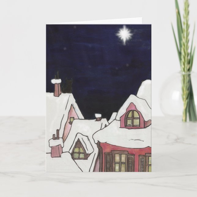 Julafton hälsningskort helgkort (Framsida)