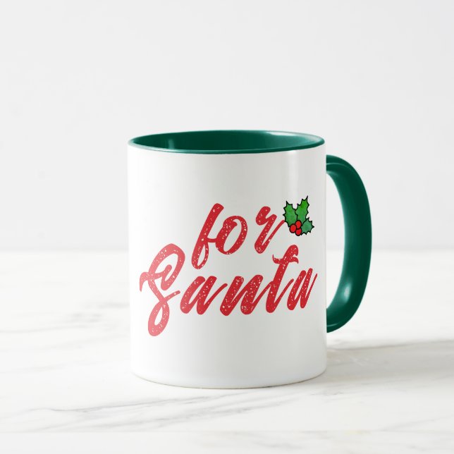 Julafton Helgdag Gift Mugg, Festive Red och Grönt  Mugg (Framsida höger)