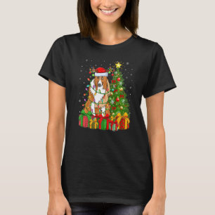 Julafton Helgdag Ljus Santa Collie Hund jul Tre T Shirt