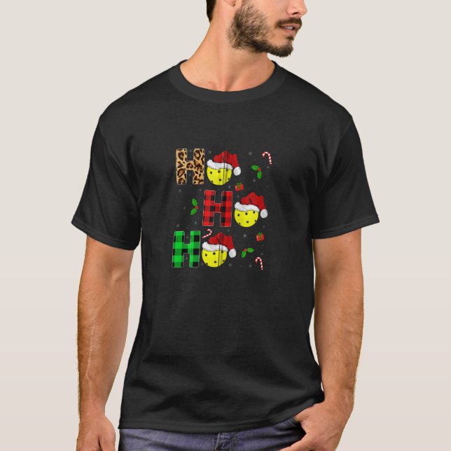 Julafton Helgdag Matching Santa Ho Ho Ho Picklebal T Shirt (Framsida)