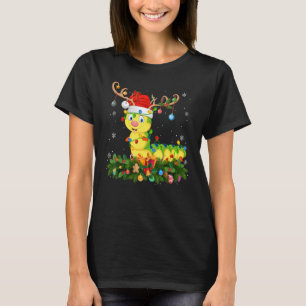 Julafton Helgdag Reindeer Hat Santa Caterpelare Kr T Shirt