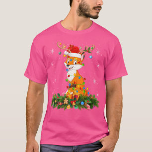 Julafton Helgdag Reindeer Hat Santa Fox jul T Shirt