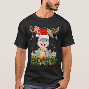 Julafton Helgdag Reindeer Hat Santa Hare jul T Shirt