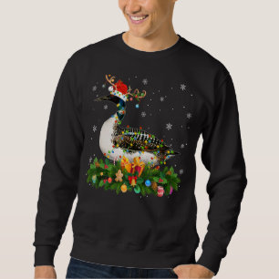Julafton Helgdag Reindeer Hat Santa Loon Bird Chri Lång Ärmad Tröja