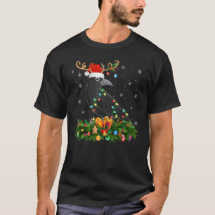 Julafton Helgdag Reindeer Hat Santa Raven Bird Chr T Shirt