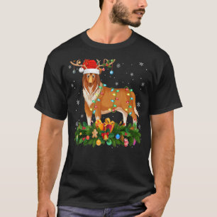Julafton Helgdag Reindeer Hat Santa Rough Collie H T Shirt