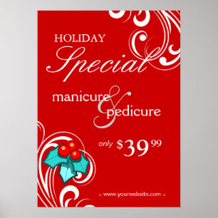 JULAFTON Helgdag Sale Salon Poster Spa Red Blue Sw