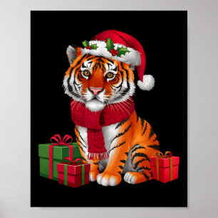 Julafton Helgdag Santa Bengal Tiger jul Poster
