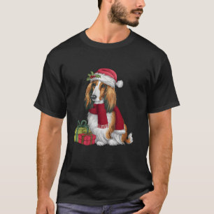 Julafton Helgdag Santa Hat Afghan Hound Hund jul j T Shirt