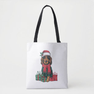 Julafton Helgdag Santa Hat Irish Setter Hund jul Tygkasse