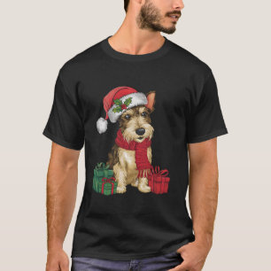 Julafton Helgdag Santa Hat Irish Terrier Hund jul T Shirt
