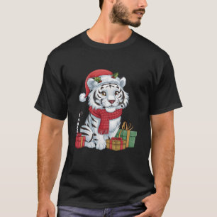 Julafton Helgdag Santa White Tiger jul T Shirt