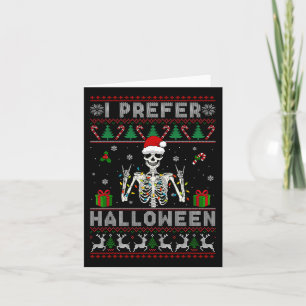 Julafton Helgdag Skeleton I Prefer Halloween-jul Kort