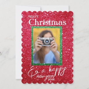 Julafton Helgdagar Glitter-fotoportet Julkort