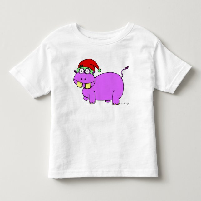 Julafton Hippo Småbarn T-Shirt (Framsida)