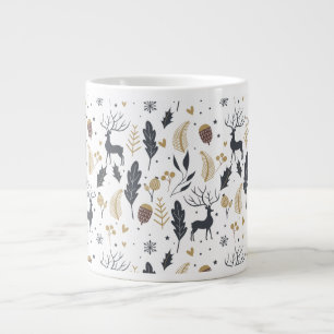 Julafton Hjort och Löv Glatt Hälsning-insamling Jumbo Mugg