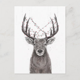 Julafton hjort vykort