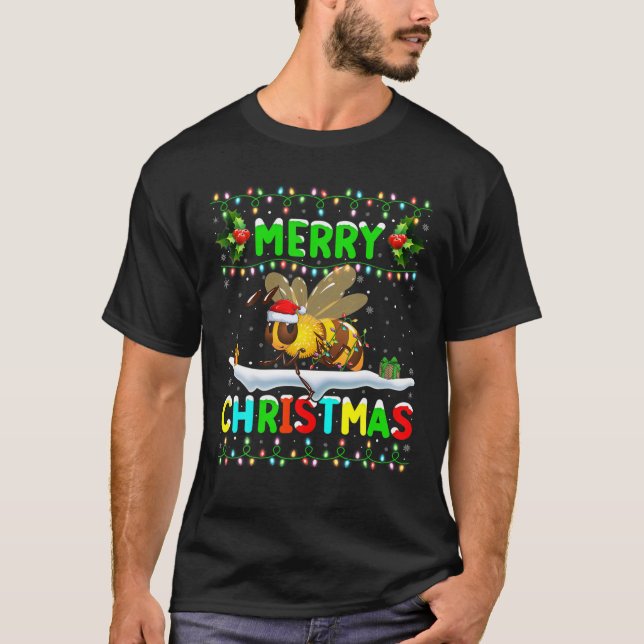 Julafton Humla Lighting Santa God jul Bum T Shirt (Framsida)