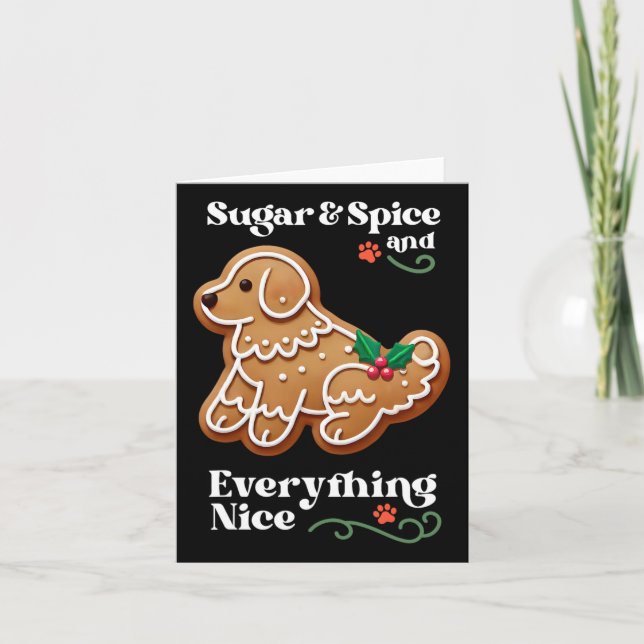 Julafton Hund Gingerbröd Socker Sice Julkaka Kort (Framsida)