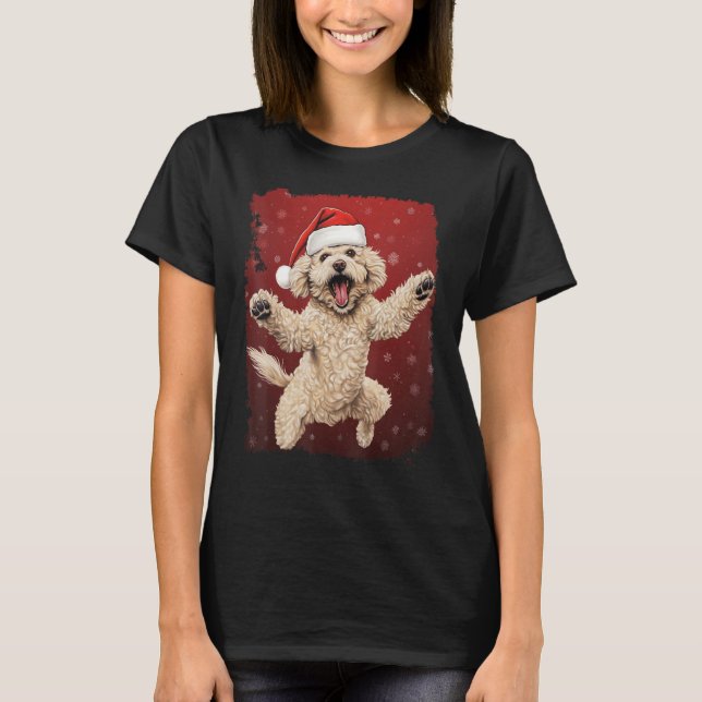 Julafton Hund Pudel jul T Shirt (Framsida)