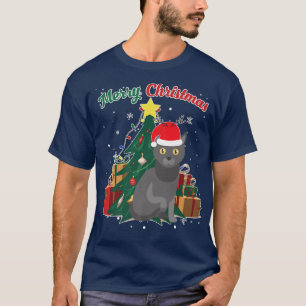 Julafton i Bombay Cat Julgran Snö Flakes T Shirt
