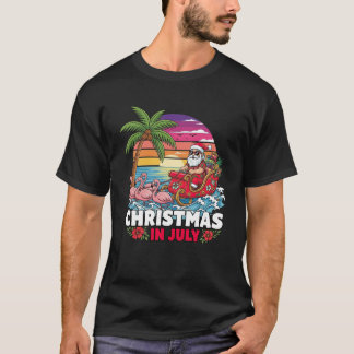 Julafton i juli i Santa Beach Resa Tropical Summer T Shirt