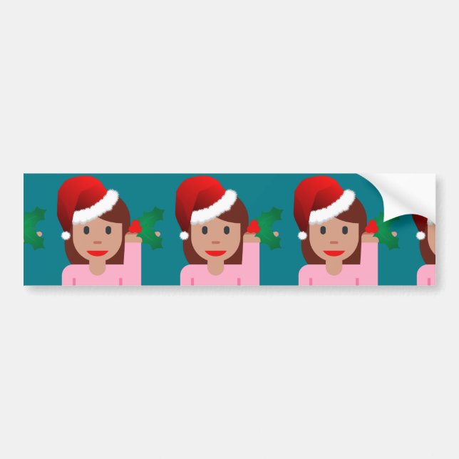 julafton informationsflicka emoji bildekal (Framsidan)
