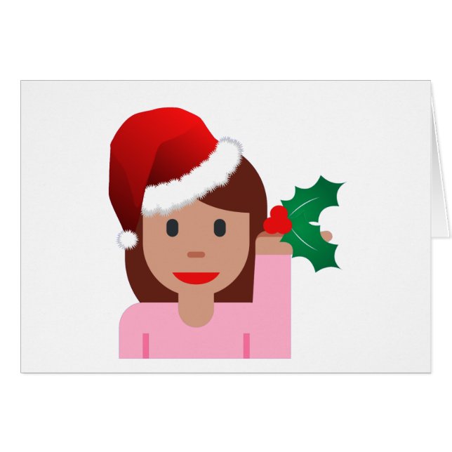 julafton informationsflicka emoji hälsningskort (Framsidan Horizontal)