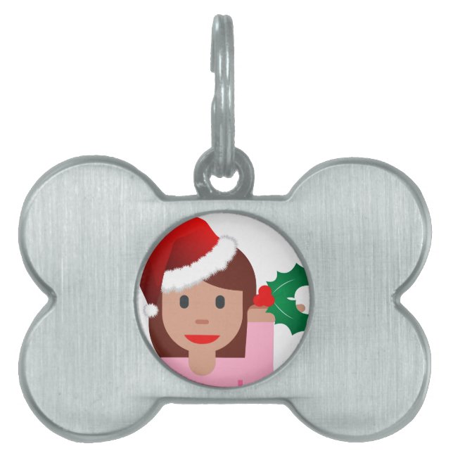 julafton informationsflicka emoji ID-bricka husdjur (Framsidan)