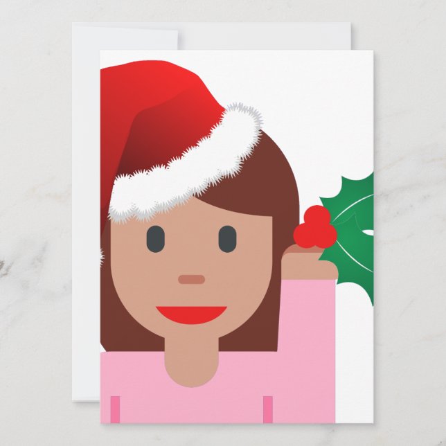 julafton informationsflicka emoji inbjudningar (Framsida)