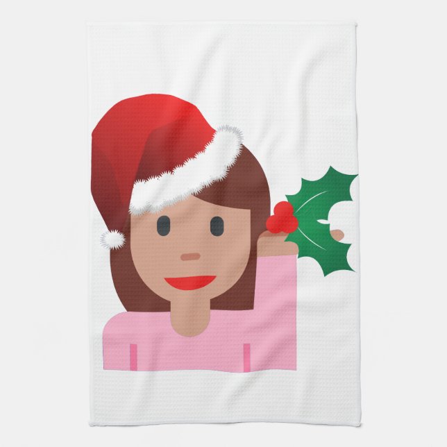 julafton informationsflicka emoji kökshandduk (Vertikal)