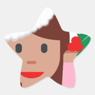 julafton informationsflicka emoji stjärnformat klistermärke