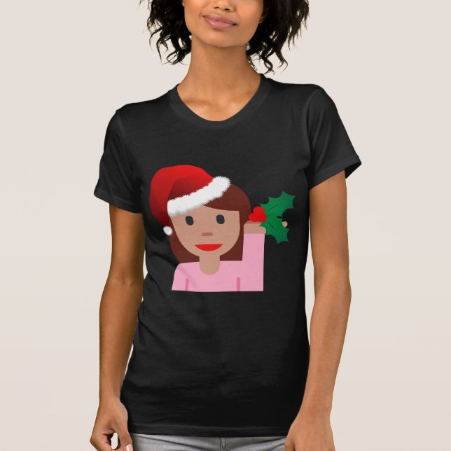 julafton informationsflicka emoji tröja (Framsida)