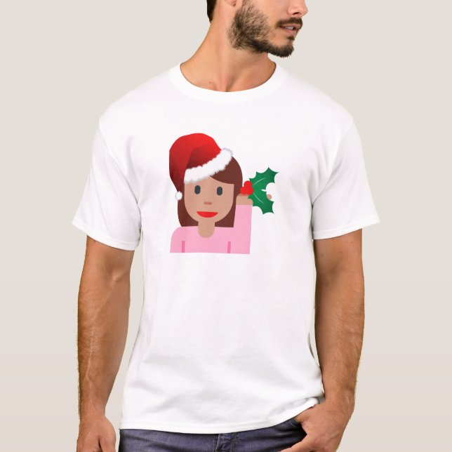 julafton informationsflicka emoji tröja (Framsida)