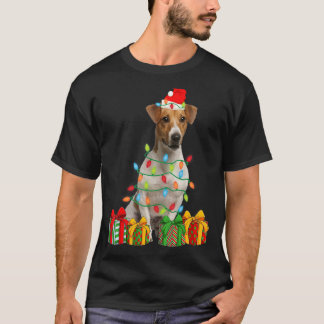 Julafton Jack Russell Terrier Hund jul Ljus Valp T Shirt