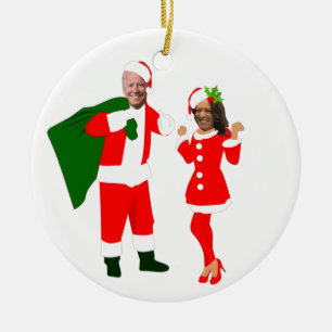 julafton joe biden Santa kamala harris Julgransprydnad Keramik