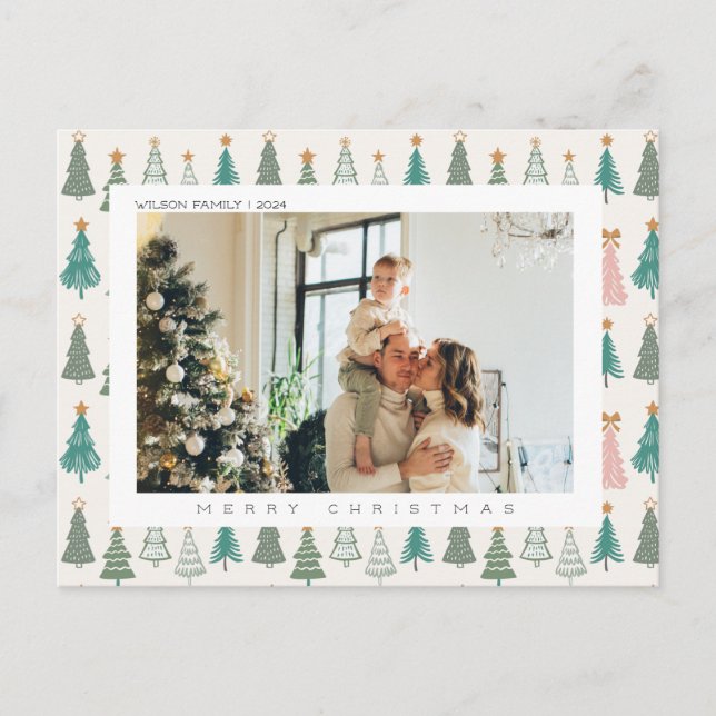 Julafton Joy-julfamiljfoto Helg Vykort (Framsida)