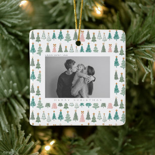 Julafton Joy-julfamiljfoto Julgransprydnad Keramik