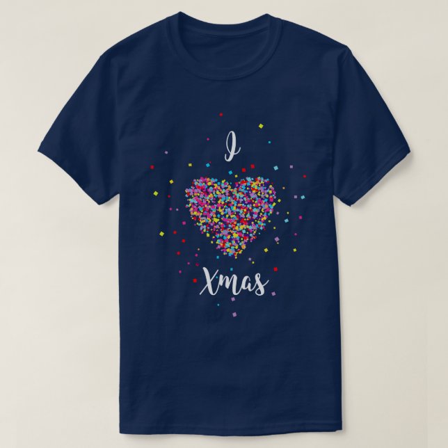 Julafton jul Heart Funny Gift T Shirt (Design framsida)