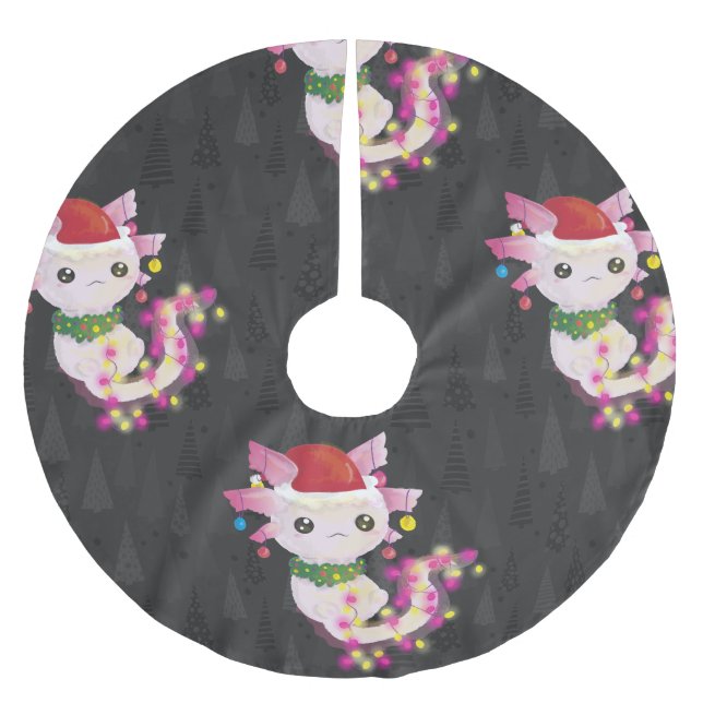 julafton jultomten axolotl julgransmatta borstad polyester (Framsidan)