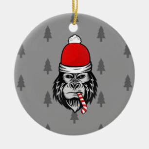 julafton jultomten gorilla julgransprydnad keramik
